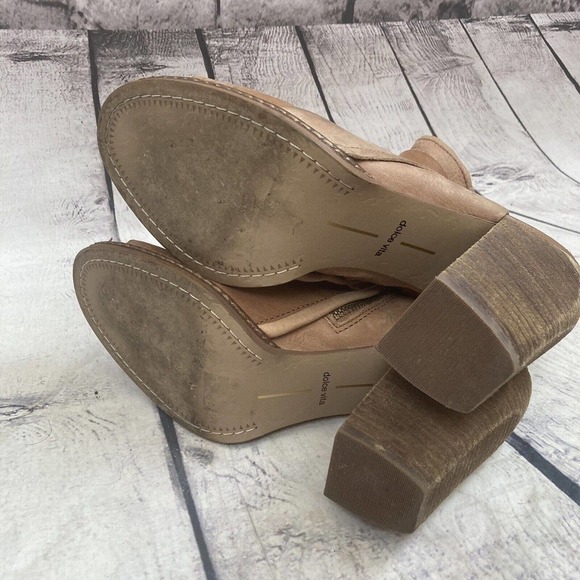 Dolce Vita Shoes Womens‎ 8.5 Open Toe Niki Boot Bootie Suede Brown Block Heel